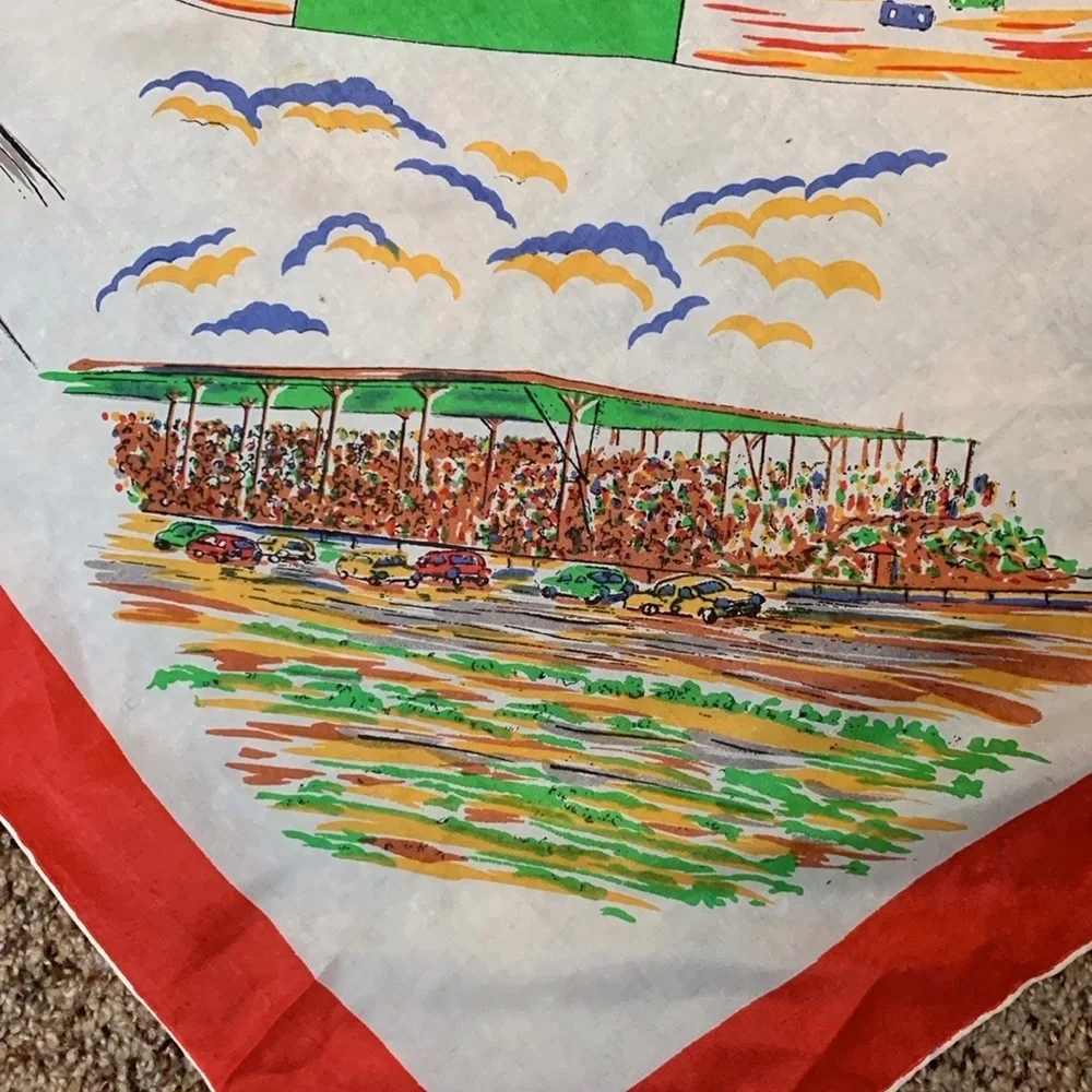 Vintage NASCAR silk scarf Southern 500 / Darlington, SC